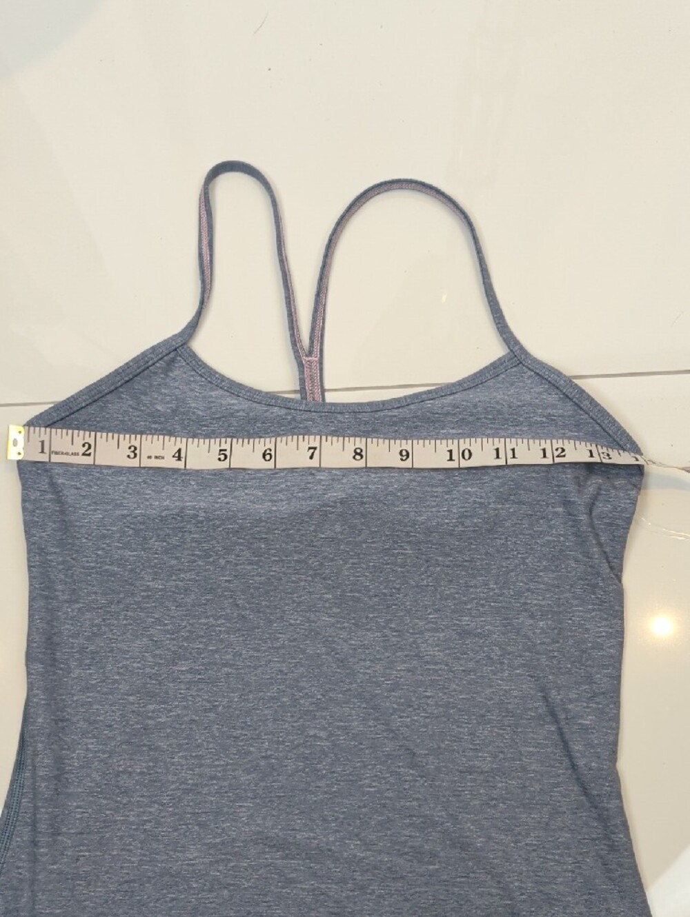 LULULEMON Power Y Tank Top Built In Bra Heathered Grey 6 - Picture 7 of 11